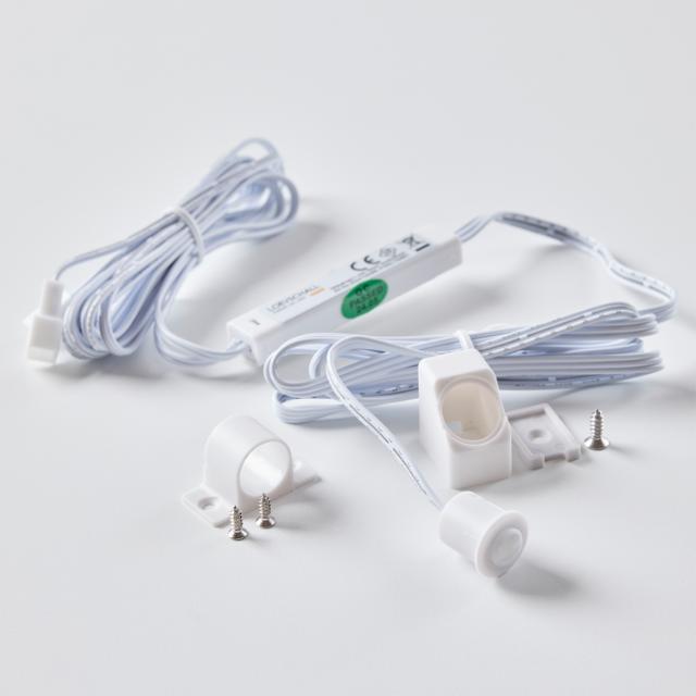 PIR Sensor m/brakett - 1 hode Hvit
